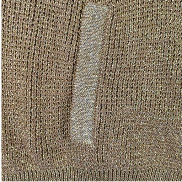 Lauren Ralph Lauren Active Gold Metallic Full Zip Mock Neck Sweater Size XL NWT - Picture 7 of 7